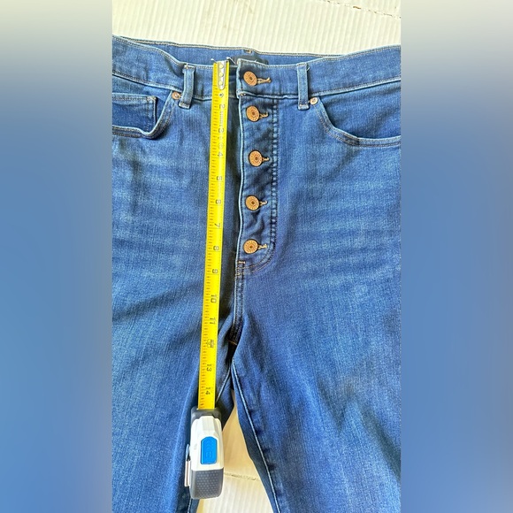 Express Jeans Womens 10 Re High Rise Curvy Straight Button Fly‎ 4 Way Hyper - Picture 7 of 9